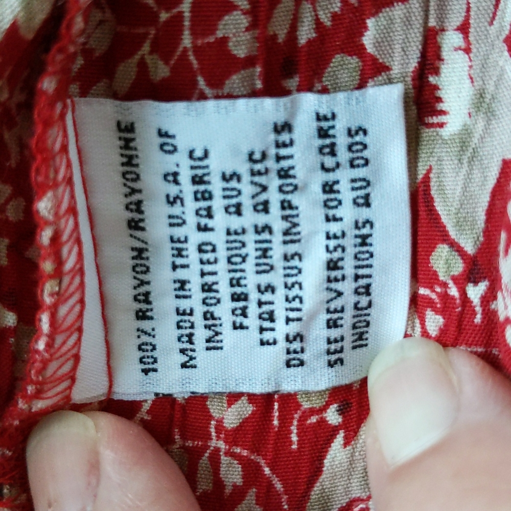 Talbots Petite Floral High Waisted High Rise Pleated Pants M Red White - Picture 3 of 16